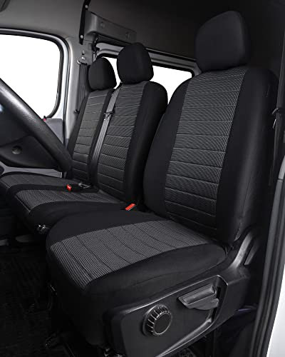 TOYOUN Housse de Siege Camionnette Camions 3 Places Housses Couverture Couvre Sieges Voiture Universel Avant Simple et Double pour Conducteur et Passager 2 + 1 Jeu Complet en Tissu Lavable - Gris