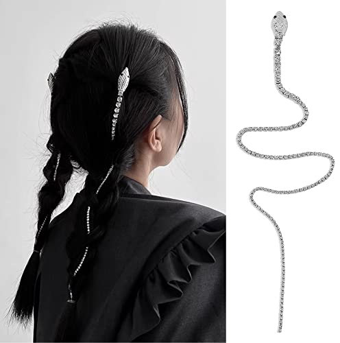 Haarspangen Quaste Schlange Haarspangen Mit Fransen Zarte Damen Haarspangen Modische Rutschfeste Metall Haarspangen Haarschmuck Für Frauen Mädchen Haarstyling Zubehör (Silber)