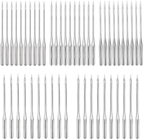 50 aiguilles pour machine à coudre, 5 tailles d'aiguilles universelles pour machine à coudre, aiguilles pointues pour machine à coudre domestique