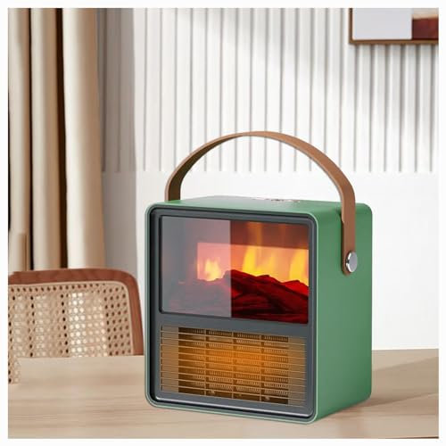 HAZARA Compact Termoventilatore, Riscaldatori per Ambienti Interni Termostato Ceramico PTC 1500w con Termostato, Stufetta Aria Calda per Casa Ufficio,Soggiorno,Camera,Green