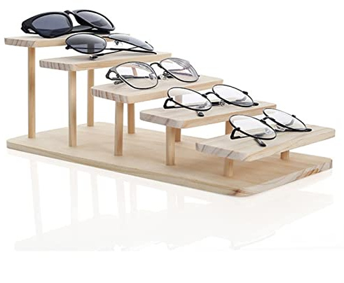 Jewelry Organiser Glasses Stand Glasses Holder Assembleable Wood Sunglasses Stand Glasses Display Jewelry Holder Bracelet Watches Show Product 2 3 4 5Layers Spectacle Display Stand (Color : 5 Layers)