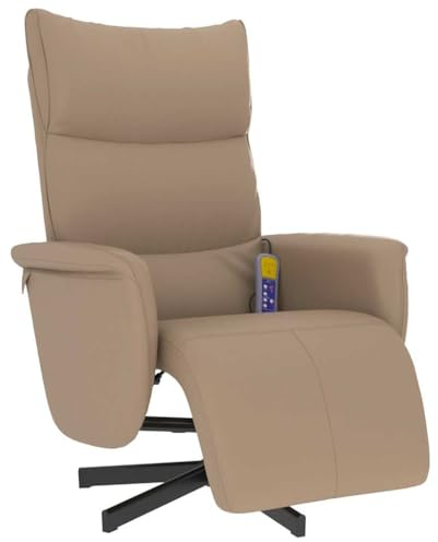 vidaXL Massagesessel mit Fußteil Cappuccino-Braun Kunstleder