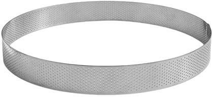 GOBEL - Cerchio per torta perforato - Cerchio per pasticceria perforato - INOX - Ø 22 cm - Altezza 3,5 cm - Qualità professionale - Made in France, Silver