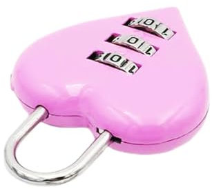 Lucchetto a combinazione rosa, a forma di cuore, 3 password digitale, mini serratura per la scuola, palestra, cancello, cassetta degli attrezzi, collaboratore, combinazione Hasp Locker