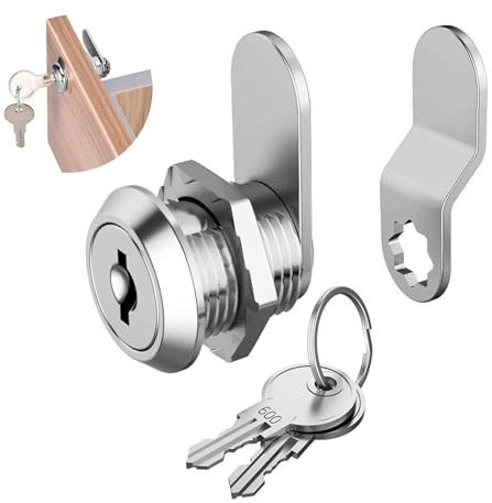 Cerradura de Buzón de Seguridad 16mm con 2 Llaves y 1 Placas de Bloqueo, Cerradura de Puerta de Caja de Herramientas, Aleación Zinc Cerradura de Palanca, Cerradura de Levas para Taquilla Armario Cajón