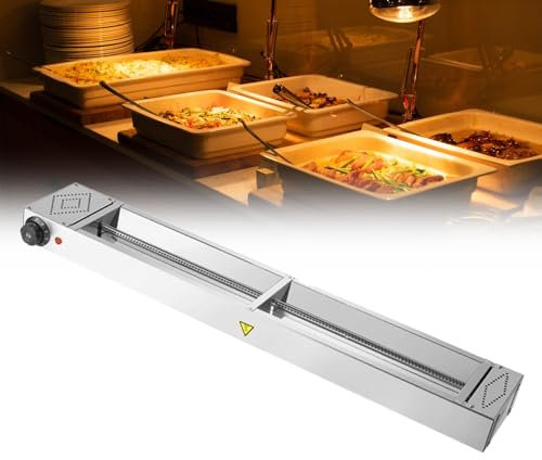 Scaldavivande da Tavolo 575W/920W/1260W/1610W Lampada Riscaldante per Servizio a Buffet Scaldavivande Elettrici 30-85℃ Lampadina Riscaldante a Striscia per Feste(90cm)