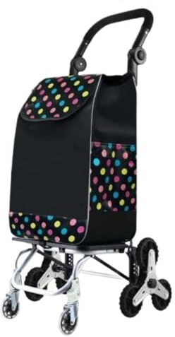 Einkaufswagen Einkaufstrolley Treppensteigen Einkaufstrolley Auf 6 Rädern, Faltbarer Einkaufswagen, Trolley Mit Treppensteigfunktion Und Wasserdichter Funktion Shoppingtrolley Trolly Einkaufswagen(Bla