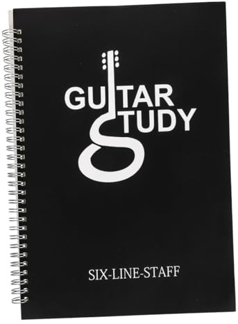 Gitarrennotenbuch Schwarz für Anfänger mit Spiralbindung A4 | Wasserfest und Reißfest, sehr Leichtes Papier Pp, zum Mitnehmen im Gitarrensack, für Notenblätter