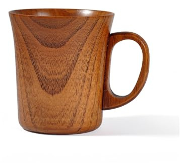 NEBE Tazas Taza de Madera de 400ml, Taza de café de Madera, té Hecho a Mano con asa, Taza Retro for Beber, Taza de Leche for Desayuno Tazas para Cafe