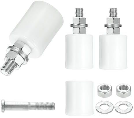 sourcing map Lot de 4 rouleaux de guidage de portail coulissant de 4 x 4,8 cm (l x H), rouleaux de guidage de roulement en nylon, rouleaux de support de porte coulissante pour poulie, porte
