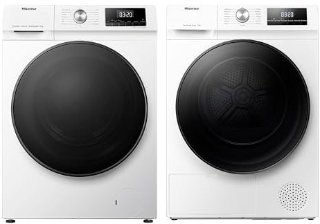Bundle of Hisense WFQA1214EVJM Freestanding 12 KG Front Load Washing Machine + Hisense 3 Series DHQA902U 60cm Freestanding 9 KG Heatpump Front Load Tumble Dryer