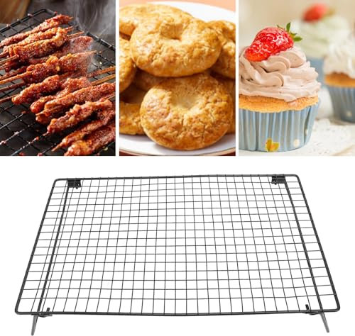 Foldable Cookie Cooling Rack, 3-Tier Baking Rack for Cakes Bread, Practical Kitchen Aid for Cooling and Carrying, Non-Rusting Carbon Steel Wire, Perfect for Baked Goods