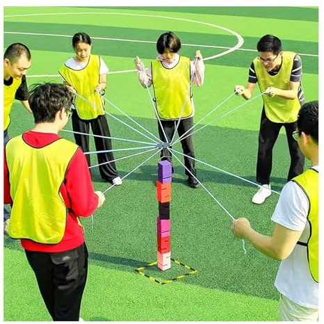 ARHEORMUH Teamwork-Spiele Field Day-Spielset for Erwachsene Und Familien, Teambuilding-Turmspiel for Drinnen Und Draußen, Geeignet for Büro- Und Schulgruppen(Green,5PCS)