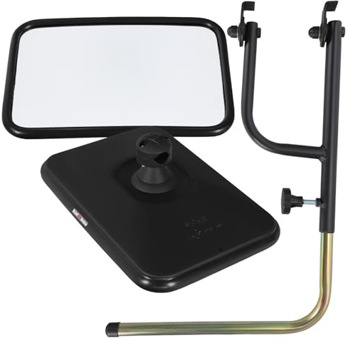 KOTARBAU® Traktor-Spiegel mit Teleskop Halterung Universal 31 x 20,5 cm PVC mit Aluminium Spiegelhalter Traktor Außenspiegel Landmaschinenspiegel Landwirtschaft Spiegelarm Spiegelstange Spiegelträger