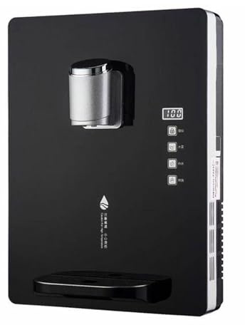 Dispensador de agua de pared con alimentación de red, calentador de agua potable, con bloqueo electrónico for niños, control táctil, for agua caliente y fría, ideal for comedores, hogar(Black)