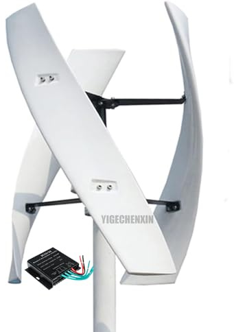 YIGECHENXIN Generador de turbina eólica silencioso de 3000W/5000W/6000W, 12V 24V 48V 220V con Controlador y 3 aspas Kit de turbina eólica de imán Permanente de CA para Uso en Exteriores,24v,5000w