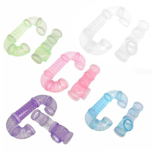 MOTHNUR Tunnel Esterno Per Gabbia Criceti in Plastica, Set 2 Pezzi, Accessorio Tubo Sportivo Per Piccoli Animali, Spazio Ampliato Per Esercizio e Gioco Sicuro