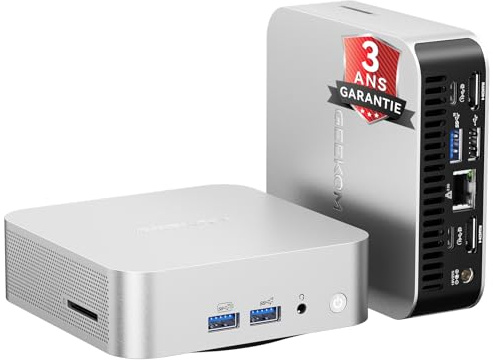 GEEKOM Mini PC A5 Pro mit AMD Ryzen 5 7430U, 16GB Aufrüstbarer DDR4 RAM(Kein festgelegter LPDDR) + 512GB SSD | Kompakter Mini Desktop PC W-11 Pro | 6 x USB | Quad Display, für Business