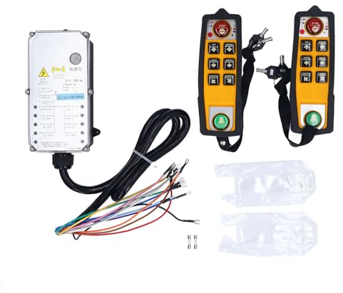 Industrielles kabelloses Kran-Fernbedienungsset, DC24V, elektrischer Hebezeug-Sender, Empfänger mit Schloss, 2 Griffen, YU 6, für Kräne, Förderer, CNC-Kohlenbergwerksmaschinen und