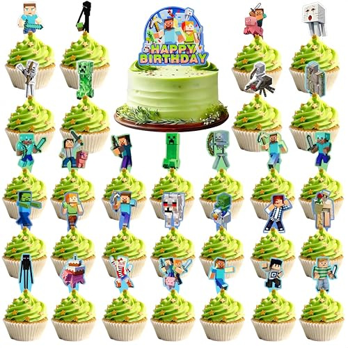 Thingehoy 30 Stück Tortendeko Cake Topper Cupcake Topper Geburtstag | Kuchen Deko Cake Dekoration