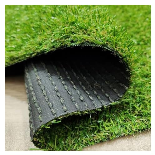 Rollo de césped artificial realista (1,5 x 12 m), césped sintético verde exuberante para jardines, patios, zonas de juego, suelos al aire libre, soluciones de paisajismo