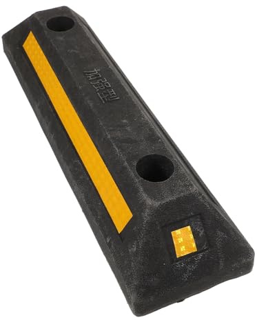 MAJORMENCH Cuneo per Ruote in Gomma Antiscivolo 480x130x70 Mm Strisce Gialle e Nere, Fermaruota per Camper e Rimorchi, Accessorio Garage per Stabilizzare e Bloccare Veicoli in Parcheggio