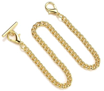 MHADBKH Taschenuhrkette aus Metalllegierung, goldfarben, silberfarben, für Herren und Damen, Quarzuhren, Vintage-Uhren, Schmuck, Geschenk, Uhrenketten für Herren