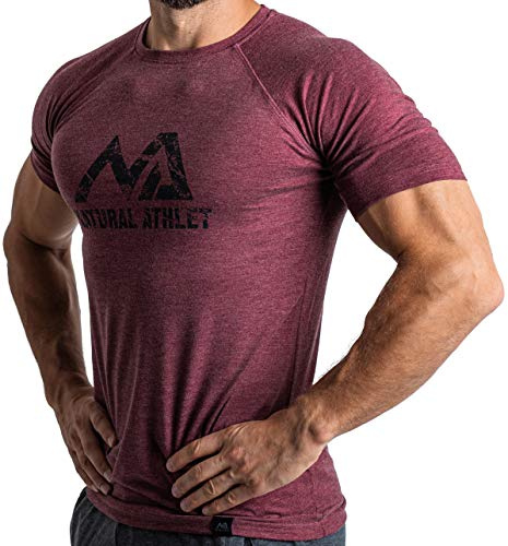NATURAL ATHLET - T-Shirt de Fitness Slim-Fit pour Hommes, Long, Séchage Rapide, Idéal pour Gym, Musculation, Entraînement en Force et Autres Sports
