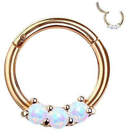 Piercingfaktor Septum Nase Ohr Segment Ring Piercing Clicker Scharnier mit Opal