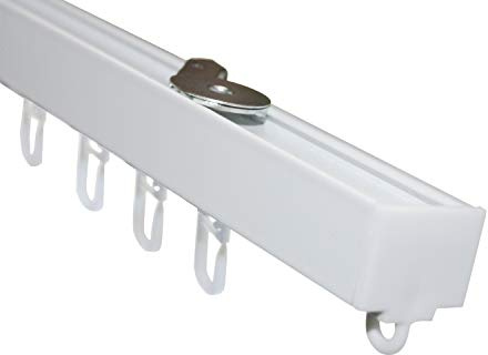 GARDINIA Aluminium-Vorhangschienen-Set LUNA, Komplett-Set mit 1-läufiger Schiene, Weiß, 230 cm