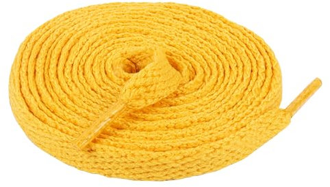 Kilter Lacci Piatti per Scarpe da Ginnastica, Scare Sportive, Scarpe Stringate e Stivali - Giallo Senape - 120cm (1 Paia)