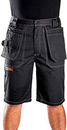 Black Hammer Mens Work Shorts Multi Pockets Cargo Heavy Duty Triple Stitched Reinforcing Stress Points Pants Venom Workwear Trade