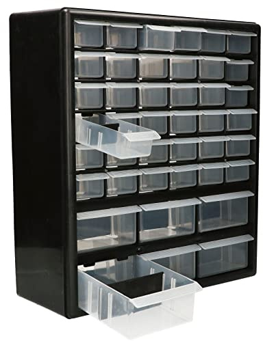 KOTARBAU® Caja de Almacenamiento, Organizador de Taller, Organizador de Piezas pequeñas, 42 cajones/compartimientos, Plástico, Caja de clasificación, Caja de Herramientas, Tornillos