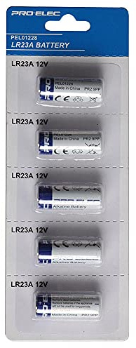 PRO ELEC PEL01228 Alkaline LR23A 12V Battery, 5 Pack