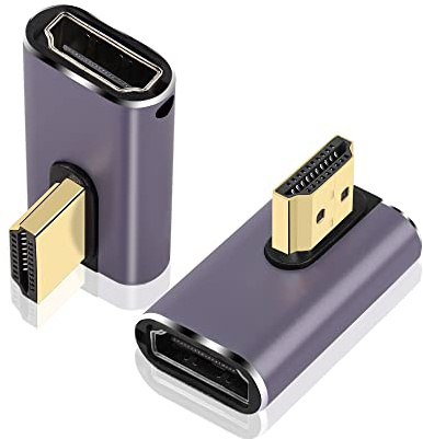 PNGKNYOCN Adaptadores de 90 Grados HDMI de 8k, 2 Grupos de Soporte Macho a Hembra HDMI 2.1 en ángulo Recto 8K@60Hz /. 4K@120Hz HDR (Left Bend)