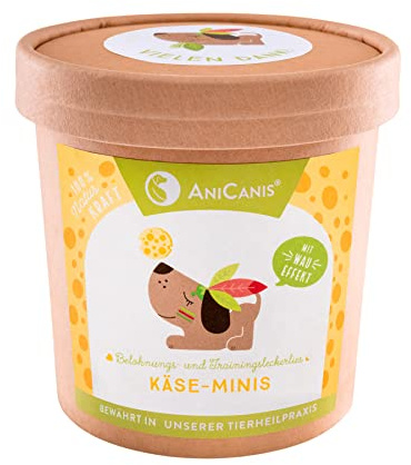 AniCanis Käse Hundeleckerli Minis für Hunde - Trainingssnack - 150g | Hartkäse, Training & Belohnung, purinarm & vegetarisch, Hunde-Leckerli, ohne Zusatzstoffe, für artige Hunde