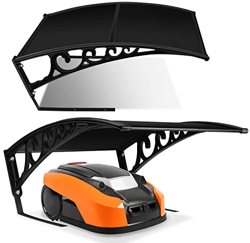 Gimisgu Mähroboter Garage Dach Carport für Rasenroboter Rasenmäher Automower 106x87x50cm Rasenmähroboter Garage Schutzhülle Schutz vor Regen, UV-Strahlen und Hagel (Schwarz)