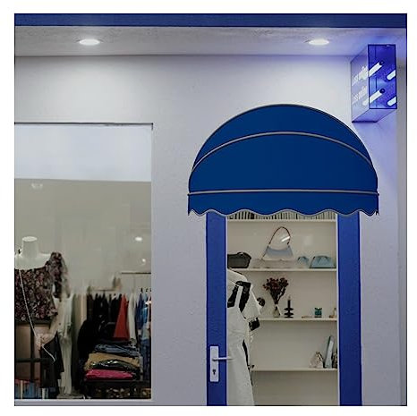 XLIHAWY Fenster/Eingangsmarkise, Außen Polyester Kuppel Tür Vordach Abdeckung, Einziehbare UV Schutz Überdachung Für Die Haustür, (Farbe : Blau, Größe : 100x50cm)