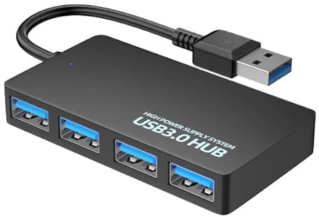 jj-shop24 USB 3.0 4 Port Verteiler Super Speed Daten HUB Adapter Mehrfachstecker Splitter Mini USB Verteiler für Notebook, Laptop PC, Desktop, Flash Drive, HDD, Konsole, Drucker, Tastaturen