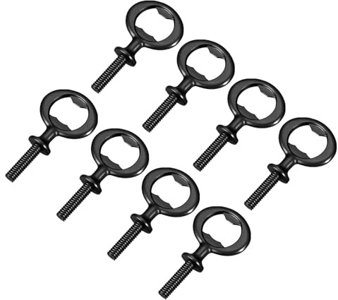 sourcing map Lot de 8 décapsuleurs en alliage de zinc - 80 mm - Kit d'inserts plats filetés pour mariage, fête du vin, loisirs créatifs et faits à la main (noir)