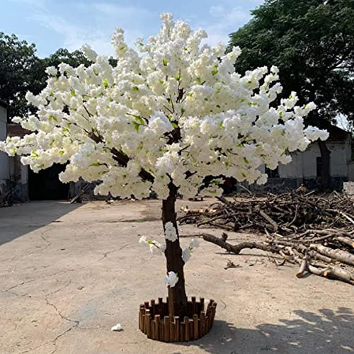 ZHPPED Fleurs De Cerisier Artificielles Blanches Faites À La Main, Grand Arbre, Faux Vignes, Fleurs pour Intérieur, Extérieur Restaurant Plante Artificielle,0.8x0.8m/2.6x2.6ft
