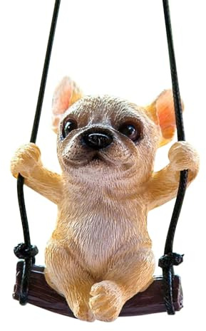 TOEECY Figurine Bouledogue Français Balançoire Pendentif Rétroviseur Voiture Décoration Intérieur Auto Accessoire Mignon Ornement Suspendu