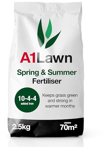 A1 Lawn Spring Summer Fertiliser, 10-4-4 NPK, High Nitrogen | 2.5kg, DEFRA Regulated, Revitalizes Grass, Feeds & Greens the Lawn, Easy to Apply, UK Made Granula Formula