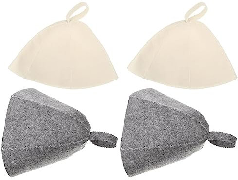 Angoily 4 Stück Filz Duschhaube Schubladeneinlage Aus Filz Sauna Dampfbadzubehör Duschbad Hut Badekappen Für Den Haushalt Skelett-handclip Tragbarer Badehut Damen Finnland Leicht Gefühlt