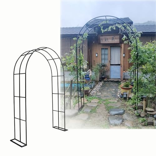 Rosenbogen Gartenbogen aus Metall Stabil Kletterlaube, 120x220cm, 180x250cm, 240x250cm, Pergola-Spalier-Torbogen für Hochzeit, Brautparty, Garten, Rasen, Hinterhof, Terrasse (Color : Black, Size : 2
