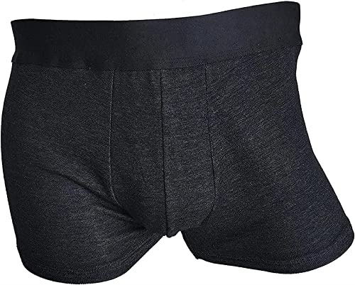 LukyTrge Calzoncillos antiradiación EMF de fibra plateada, ropa interior con protección contra la radiación, pantalones cortos, Negro, XL