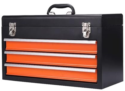 Tool Box Tool Storage Portable Drawer Tool Box Multipurpose Steel Toolbox/Chest Household Tools and Consumer Storage Metal Box for Tools Organization Toolbox for Home(M)