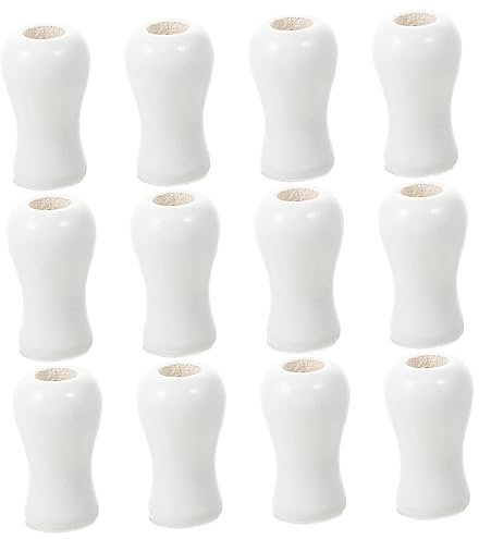 BIUDECO Wood Cord Knobs and Hanging Ball Pulls 12pcs White Wooden Tassels for Window Blinds Cord Drapery Replacement Accessories for Home Curtains