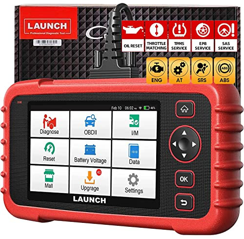 LAUNCH Car Diagnostic Tool CRP129X, OBD2 Scanner for Engine Transmission ABS SRS, 8 Reset Fuction with DPF/Oil Reset/BMS/TPMS/EPB/SAS RESET/Injector Coding, Car Scan Tool Code Reader