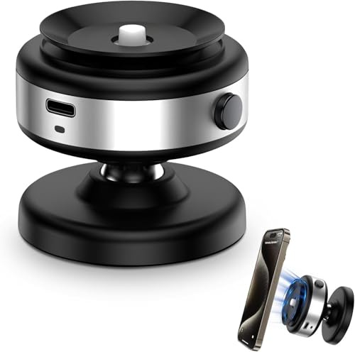 Jemey Magnetic Car-Phone-Holder, Vacuum Glass Mirror Adsorption Car Holder, N52 Strong Magnet, 360° Rotatable Portable Magnetic-Suction Cup Holder, Phone Holder for Windscreen, Dashboard